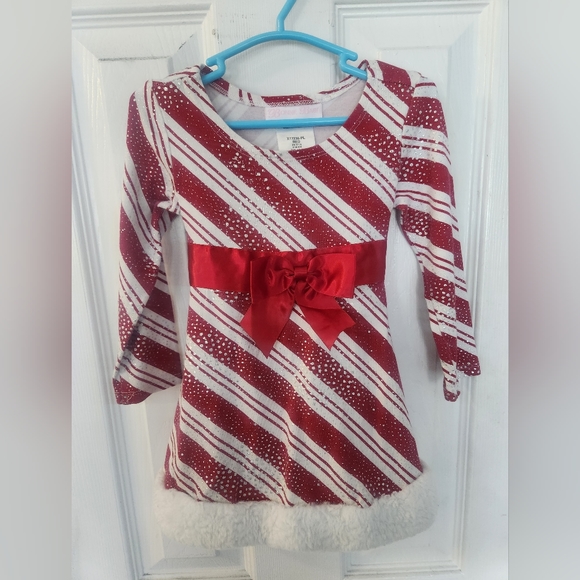 Bonnie Baby Candy Cane sequins Christmas Dress - Picture 1 of 3